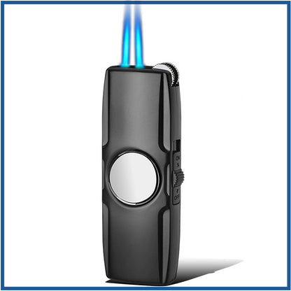 Dual Flush Fashion Windproof Spinning Top Lighter