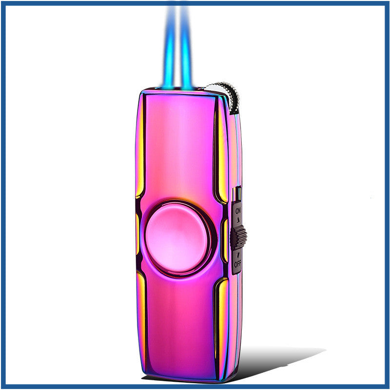 Dual Flush Fashion Windproof Spinning Top Lighter