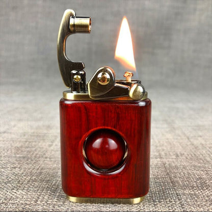 Zorro Kerosene Rotating Bead Rocker Lighter Small Leaf Red Sandalwood