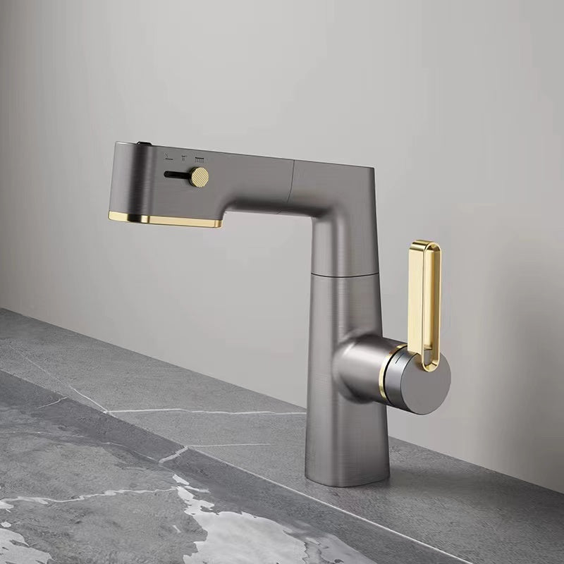 The Drawable Digital Display Faucet In The Bathroom Can Rotate And Lift