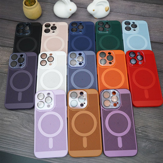 Crystal Fine Hole Heat Dissipation Magnetic Suction Phone Case