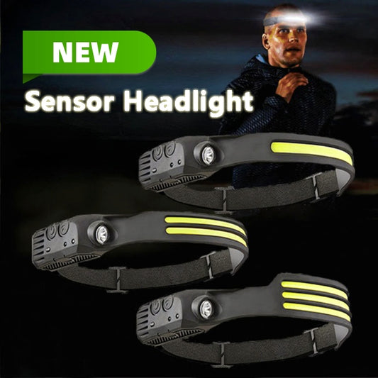 LED Induction Riding Headlamp Flashlight USB Rechargeable Waterproof Camping Headlight With All Perspectives Hunting Light