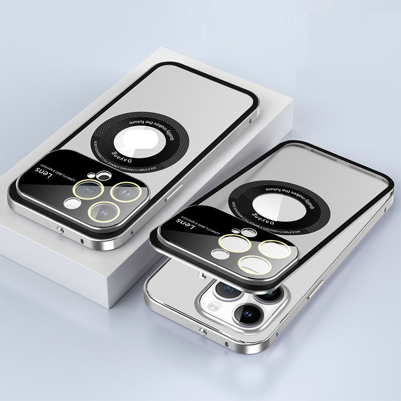 Magnetic Large Window Spring Fastener Metal Frame Phone Case