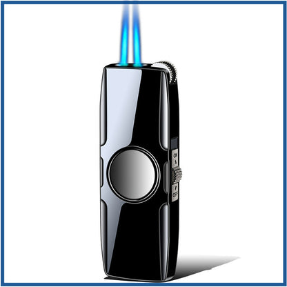 Dual Flush Fashion Windproof Spinning Top Lighter