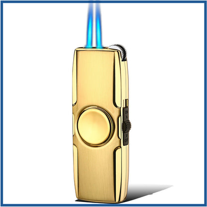 Dual Flush Fashion Windproof Spinning Top Lighter