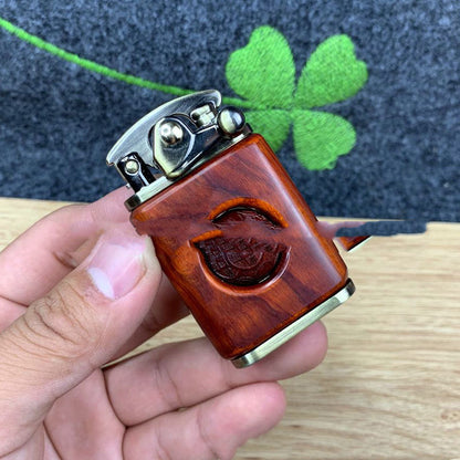 Zorro Kerosene Rotating Bead Rocker Lighter Small Leaf Red Sandalwood