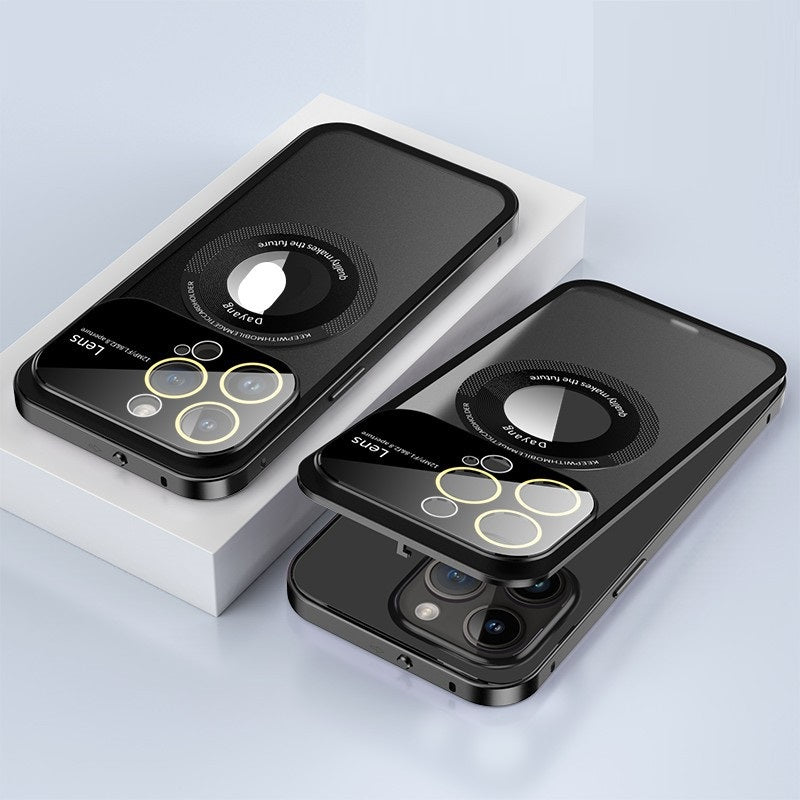 Magnetic Large Window Spring Fastener Metal Frame Phone Case