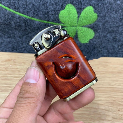 Zorro Kerosene Rotating Bead Rocker Lighter Small Leaf Red Sandalwood