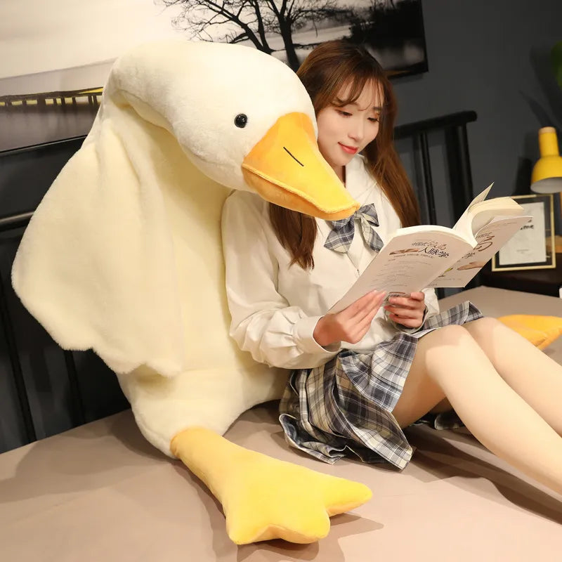 50-190cm Big White Goose Plush Toy Giant Duck Doll Soft Stuffed Animal Goose Sleeping Pillow Sofa Cushion Birthday Gift for Kids