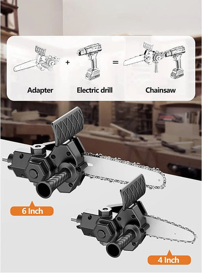 4/6 Inch Electric Drill Modified To Electric Chainsaw Adapter Tool Portable Conversion Head Kits Woodworking Pruning