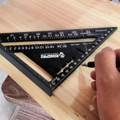 RONGPRO TriangleRuler 7inch Aluminum Alloy Angle Protractor Speed Metric Square Measuring Ruler For Building Framing ToolsGauges