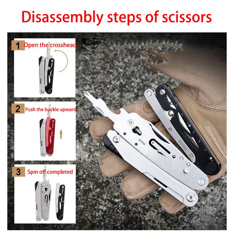 Multifunctional Pliers Scissors Outdoor Disassembly Tools Multi-Purpose Knife Portable Folding Pliers Adventure Survival Tool