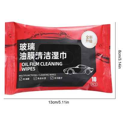 5-1Packs Car Oil Film Cleaning Wipes Auto Windshields Cleaner Wipes Oil Film Remover Wet Wipes Powerful Dirt & Oil Stain Removal