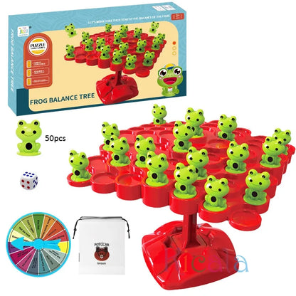 Montessori Math Toy Balancing Board Puzzle For Kids Frog Balance Tree Educational Parent-child Interaction Tabletop Game Toys