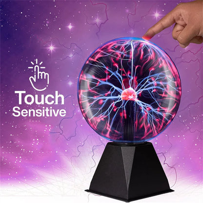 Touch Sound Control Magic Plasma Ball Lamp LED Night Light Atmosphere Touch Glass Plasma Light Christmas Party Decor Lighting