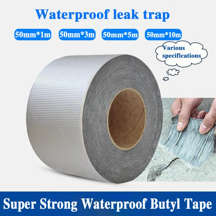 Waterproof Tape High Temperature Resistance Aluminum Foil Thicken Butyl Tape Wall Pool Roof Crack Duct Repair Sealed Self Tape