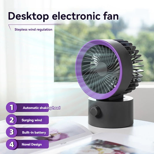 Desktop fan, small dormitory USB small fan, rechargeable fan, portable portable portable office clip on electric fan, student