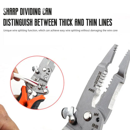 12 In 1 Multifunctional Wire Stripper Crimper Cable Cutter Pliers, Upgraded Foldable Electrical Wire Stripping Tool For Cutting