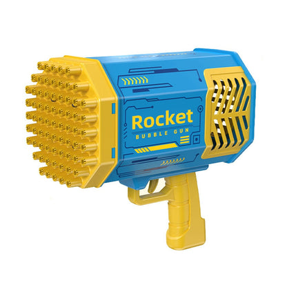 Bubble Gun Rocket 69 Holes Soap Bubbles Machine Christmas Gift Gun Shape Automatic Blower With Light Pomperos Toys For Kids XMAS