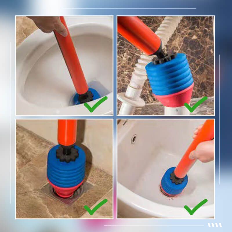 Sewer Pipe Unblocker Air Drain Blaster Dredge Clog Remover High Pressure Drain Plunger Toilet Sewer Dredging Plunger