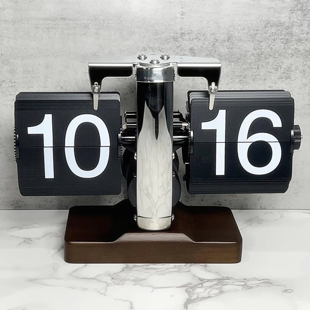 Mordern Style Flip Clock Turning Page Time for Home Desktop Decoration with Full of Sense of Technology