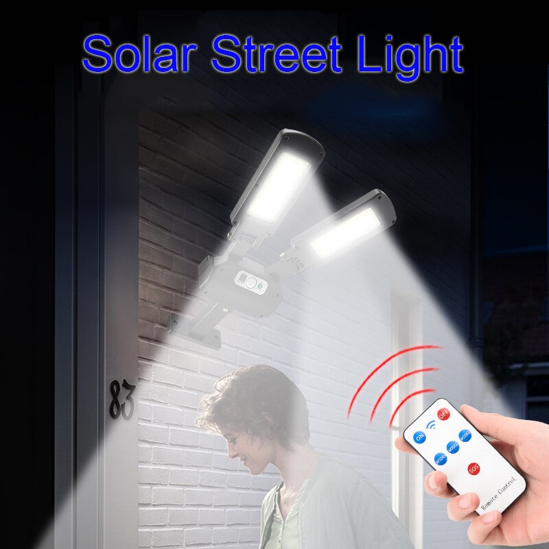200COB Solar Street Light Outdoor Rotatable Solar Lamp With Motion Sensor Sunlight Garden Garage Remote Security LED Flood Light