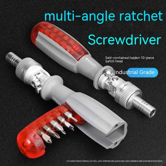 1pc 11 In 1 Ratcheting Multitool Screwdriver Multi-functional Magnetic Screwdriver Professional Angle Screwdriver Repair Tool