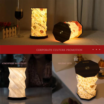 Rotating Night Light LED Creative Folding Table Light USB Charging Portable Atmosphere Light Decoration Customizable Gift