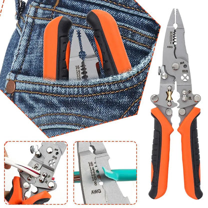 12 In 1 Multifunctional Wire Stripper Crimper Cable Cutter Pliers, Upgraded Foldable Electrical Wire Stripping Tool For Cutting