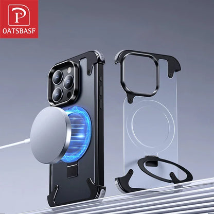 Oatsbasf Phone Case with Finger Ring Holder Anti-Collision Light Weight Phone Cover Metal Bumper for iPhone 15/plus/pro/ pro max
