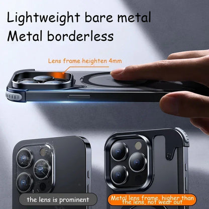 Eary Phone Case with Finger Ring Holder Anti-Collision Light Weight Phone Cover Metal Phone Bumper for iPhone 14pro/ pro max