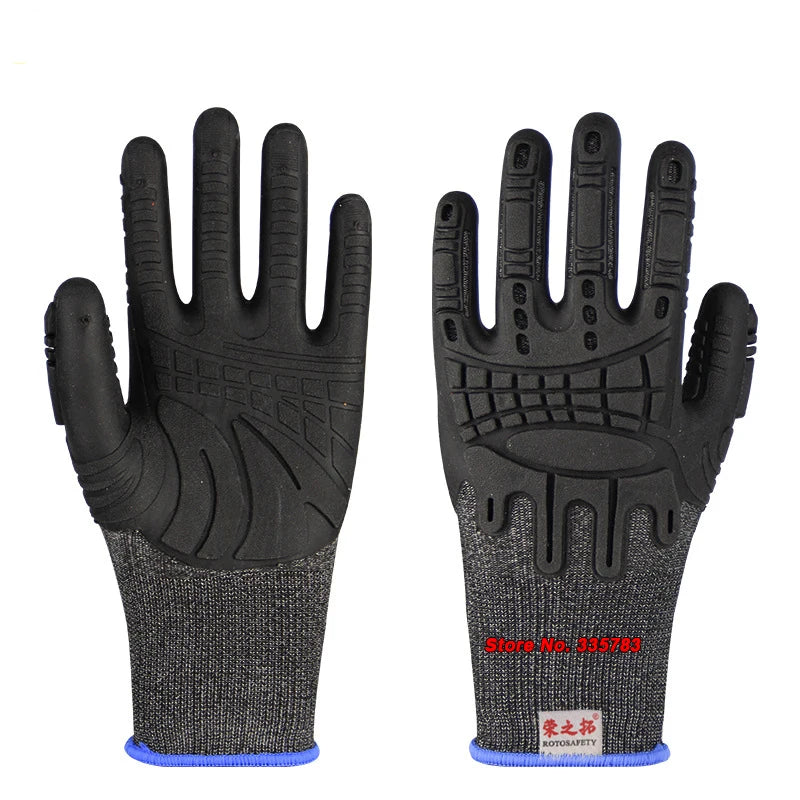 TPE 330 Mechanical Gloves back of hand Anti-smash palm non-slip Strong grip application widely rescue damping protective gloves