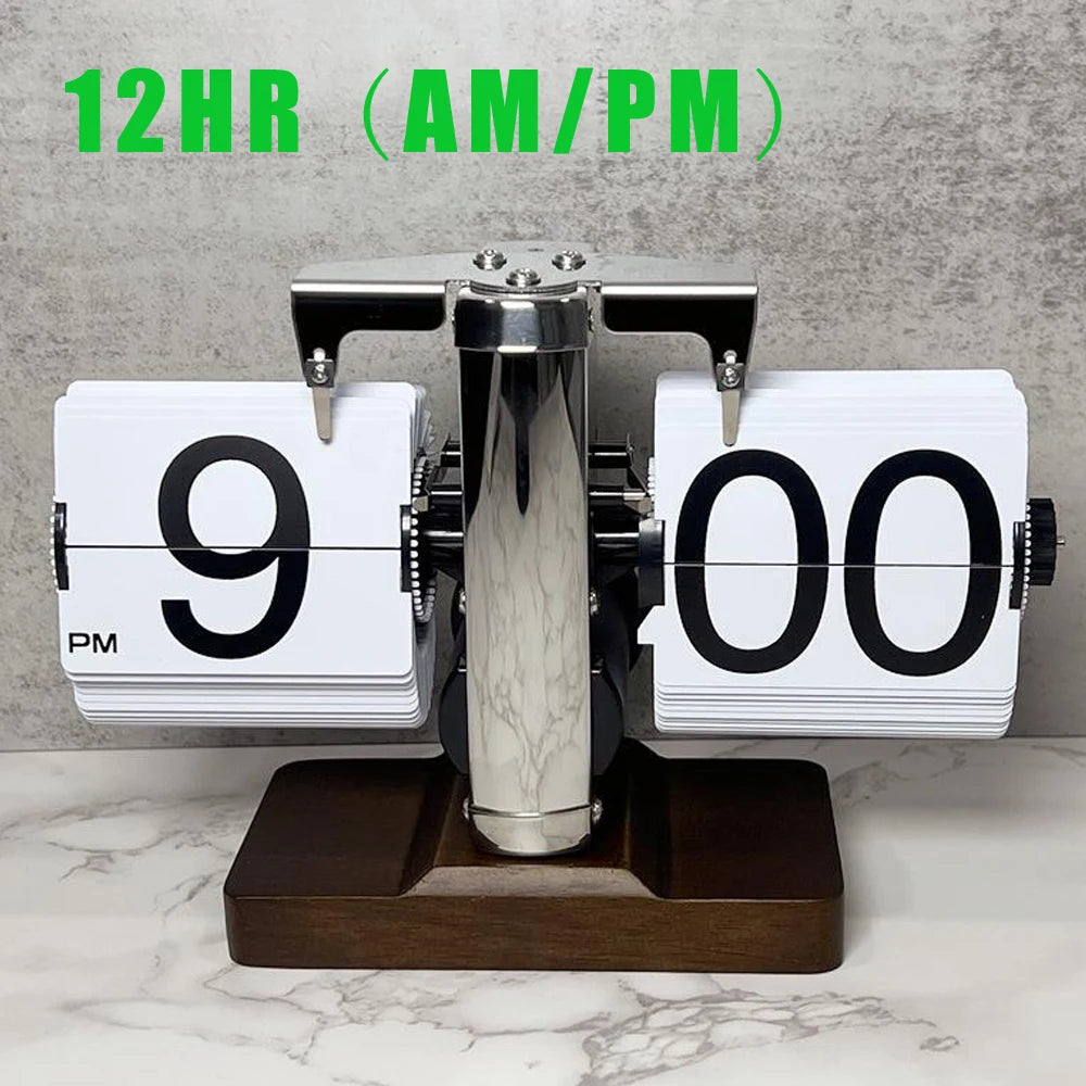 Mordern Style Flip Clock Turning Page Time for Home Desktop Decoration with Full of Sense of Technology