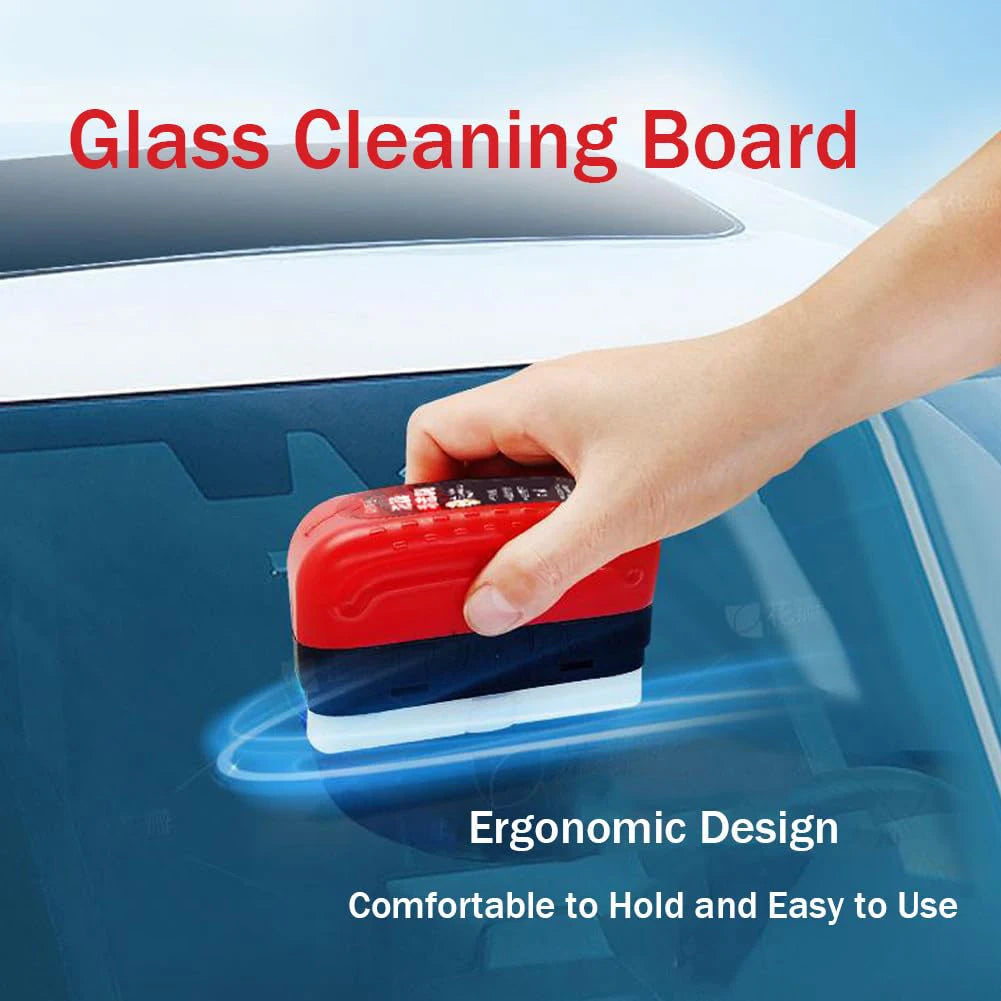 Car Glass Oil Film Remover Powerful Windshield Cleaner Car Glass Sponge Cleaning Brush Water Spots Stain Removal Auto Detailing