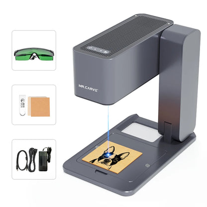 MR.CARVE C1 Laser Engraver Portable Laser Engraving Machine for Mobile APP Windows Mac Engrave leaves wood Plastic Painted Metal