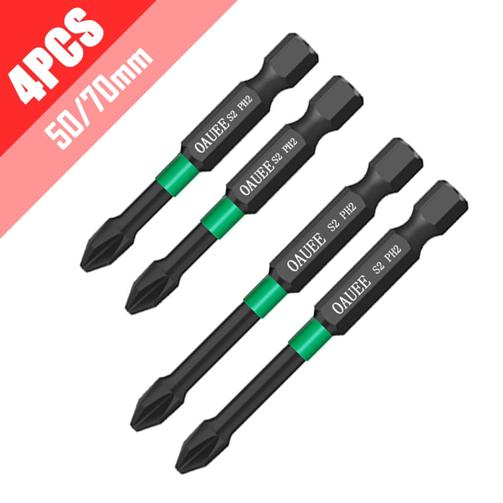 1/2/3/6pcs Magnetic Batch Head Impact Strong Cross High Hardness 25/50/65/70/90mm Anti Non-slip WaterProof PH2 Screwdriver Set