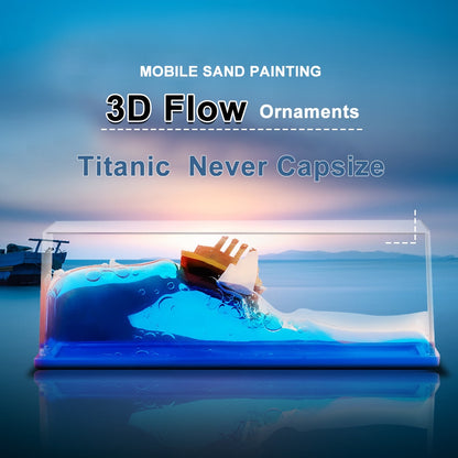 Titanic Cruise Ship Body Sea Ship Drift Bottle Liquid Hourglass Desktop Decoration Creative Cruise Ship Stress Relief Toys