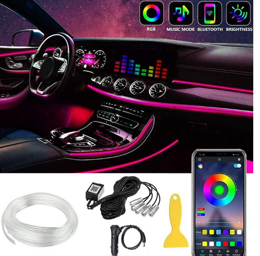 Car Atmosphere Light Modified Colorful Light Guide Optical Fiber Wireless