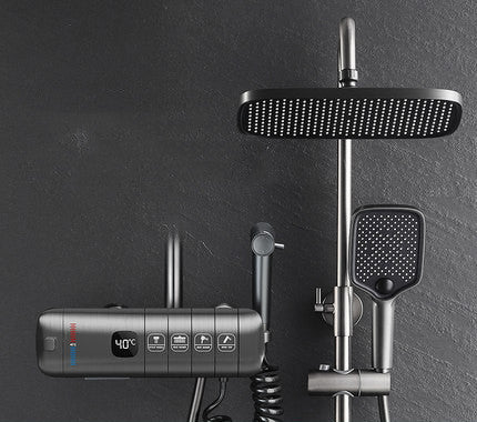 Gun Grey Piano Key Shower Head Hydraulic