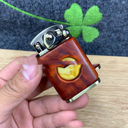 Zorro Kerosene Rotating Bead Rocker Lighter Small Leaf Red Sandalwood