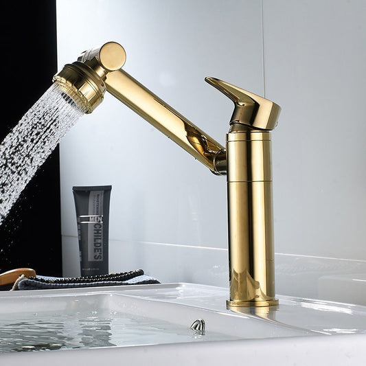 Single Hole Hot And Cold Water Faucet Universal Swivel Basin Faucet